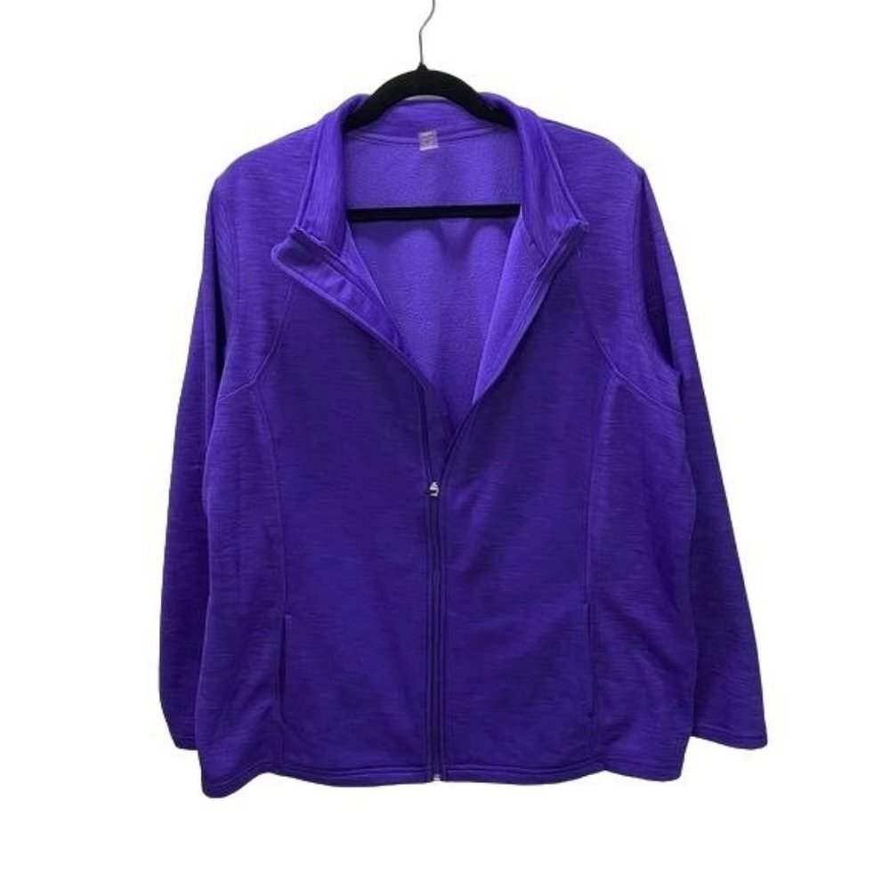 Version PURPLE zip up athletic style jack size womens 1X, vibrant and comfy